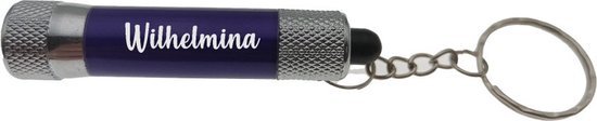 Lampe de poche | Porte-clés | Avec nom | Violet | Wilhelmine