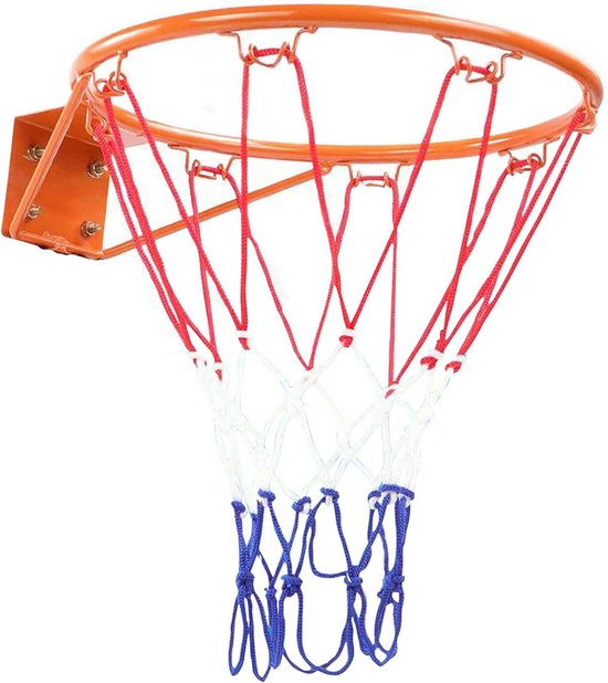 Foto: Basketbalring en net voor kinderen wandgemonteerde metalen mini basketbalring draagbaar binnen buitenshuis sportspeelgoed basketball hoop diameter 32cm basketbalring