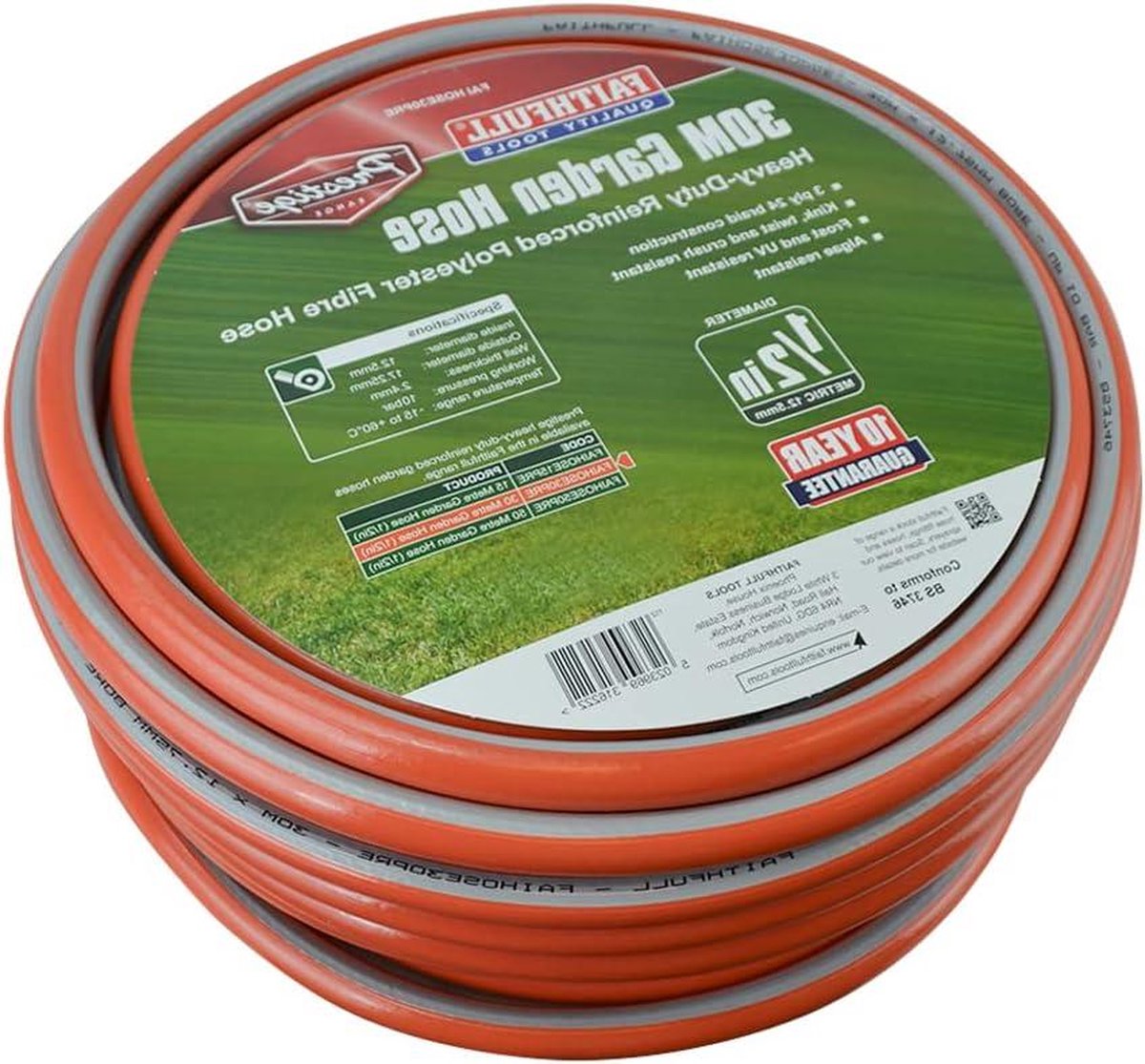 Prestige Heavy-Duty Versterkte PVC Tuinslang 127 mm Diameter - Oranje - 30 m (98 ft)