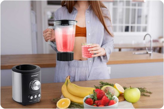 Blender - smoothie maker - 800w - 1,5L - rvs - zwart van Merkloos — afbeelding 5
