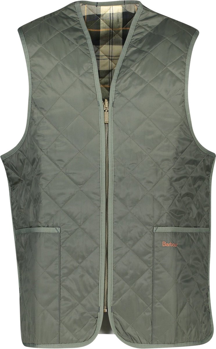 Barbour bodywarmer effen rits Groen