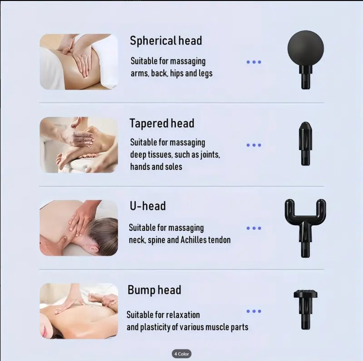 Onbekend Professional Massage Gun | Compact met 4 koppen en LCD-display thumbnail 3