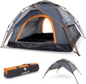 Travenu Pop Up Camping Tent - Waterdicht en Ventilerend Muggengaas - Automatische Koepeltent - Festival Seizoen 2025 - Kampeertent voor 2 tot 3 Personen - 230x190x140 cm