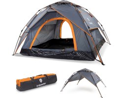 Travenu Pop Up Camping Tent - Waterdicht en Ventilerend Muggengaas - Automatische Koepeltent - Festival Seizoen 2025 - Kampeertent voor 2 tot 3 Personen - 230x190x140 cm