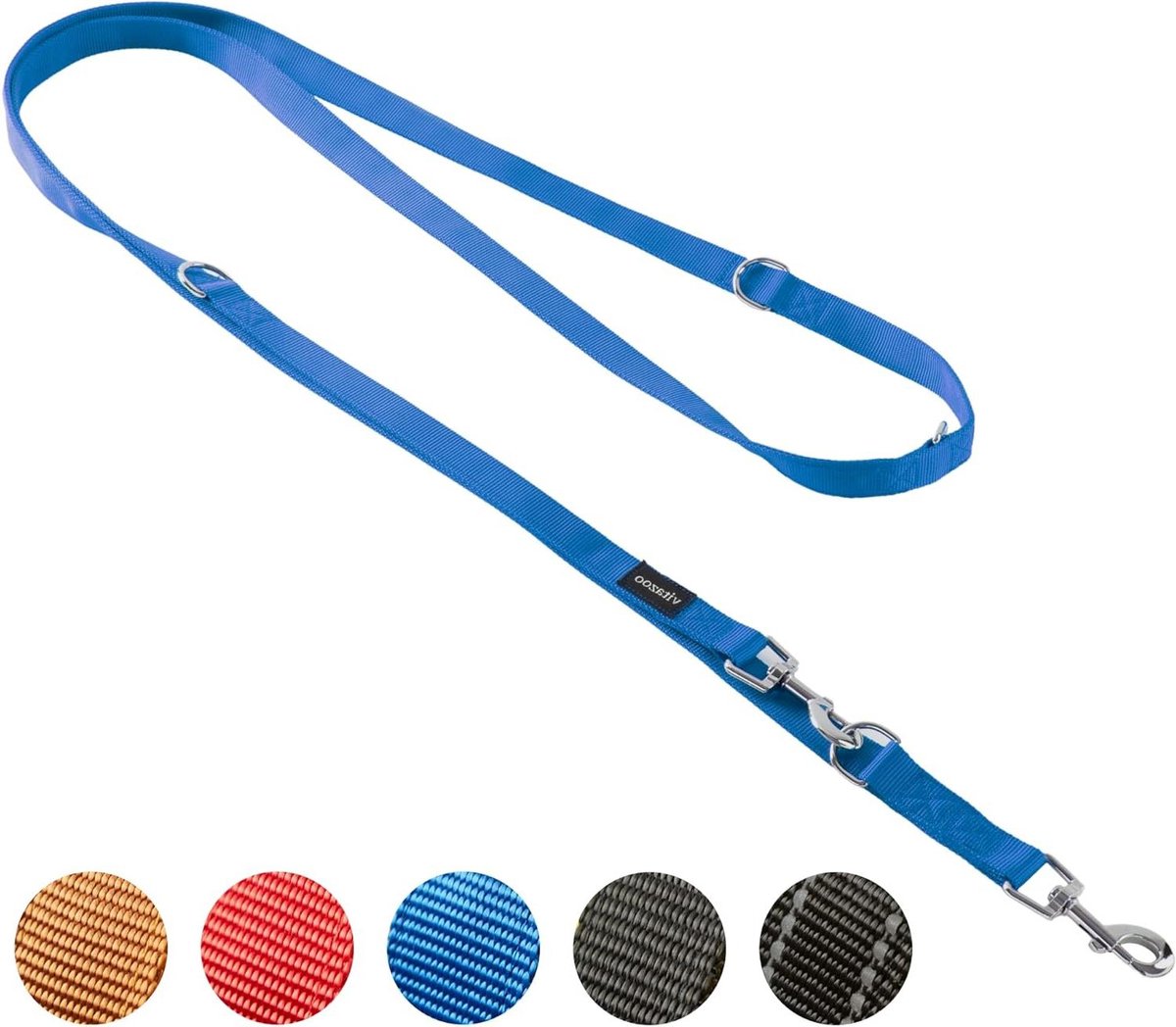 Training Hondenriem 3m Nylon Grafiet - Dubbele Leiband voor Honden - Verstelbare Trainingslijnen - Blauw Kleine Middelgrote Grote