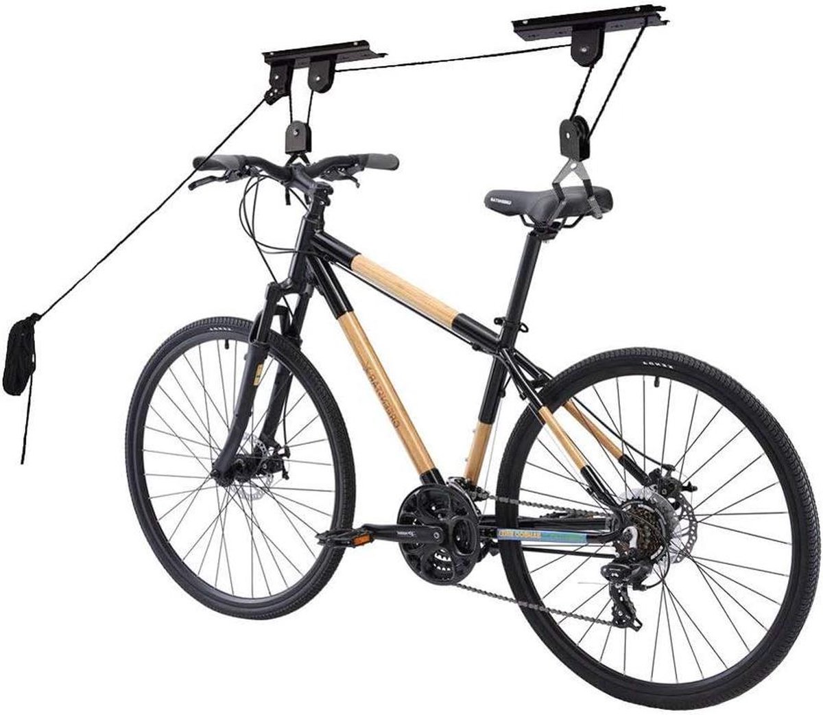 Système de levage de vélo au plafond, pour cintre de vélo, pour Garage, support mural, crochets de vélo, poulie suspendue  18