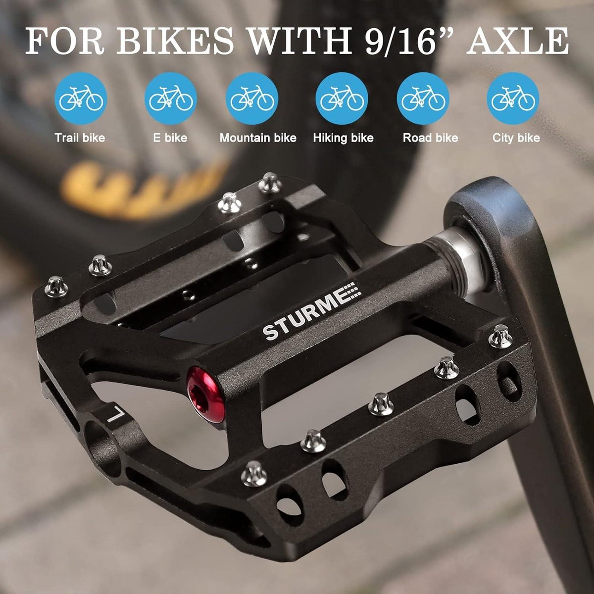 2 stuks pedalen fietspedalen met reflectoren, 9/16 inch fietspedalen