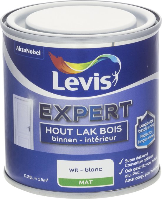 Vernis à bois d'intérieur Levis Expert , mat, Wit , 0,25 L