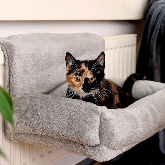 Cat Radiator Hamock Radiator Cat Lounger - Heating Cat Hammock Heaters Grey | bol