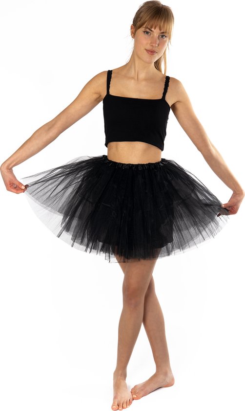 Jupe Noir Froufrou Jupe Tutu En Tulle Pour Femme - Taille Haute, Courte Et Bouffante, Pour Fête, Danse Ou Déguisement
