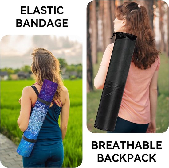Yoga Mat Non Slip - LaiEr TPE Exercise Mat with Carrying Bag - Thick 6MM Mat for Yoga Pilates Fitness and Floor Exercises - 183CM*61CM*6MM — afbeelding 2