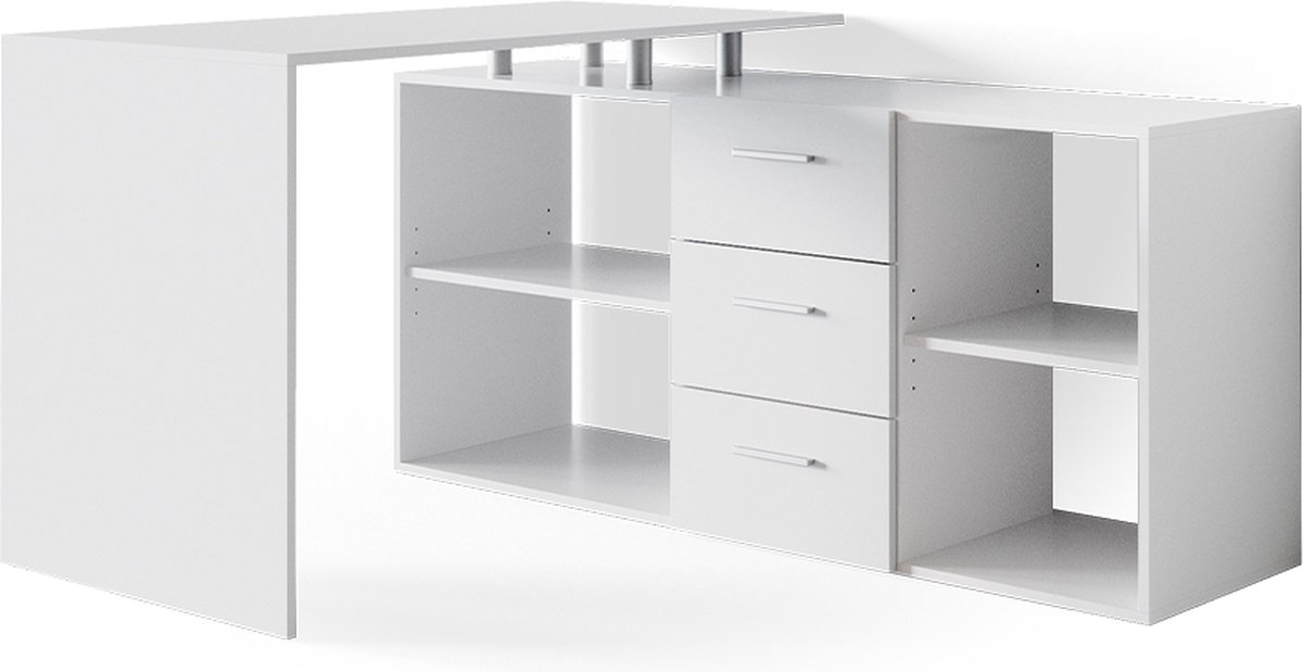 Vicco Dante Hoekbureau – 215 x 60 cm Wit