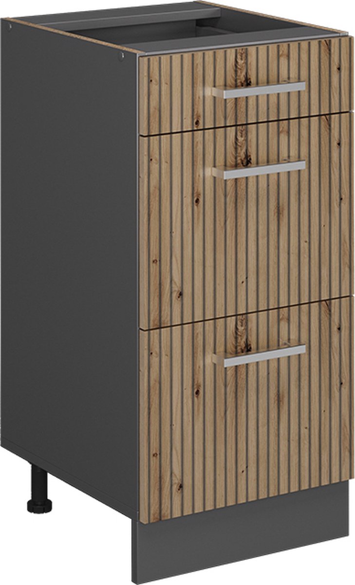 Vicco R-Line Keukenonderkast – 40 cm met laden, zonder werkblad Artisanaal eiken
