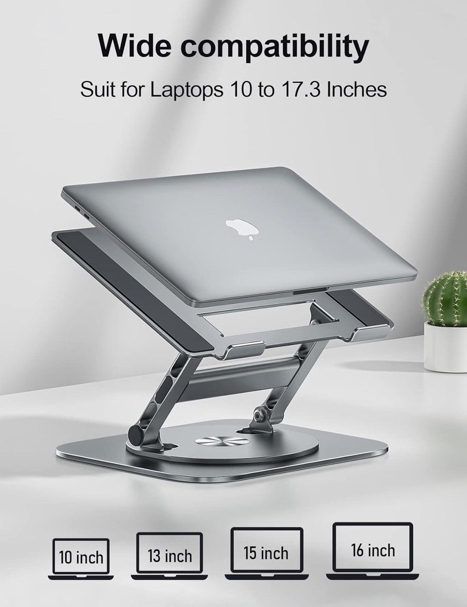 Support PC Portable Réglable 10 Niveaux - Compatible 10 à 17.3 Pouces, Ventilation, Charge Max 5 Kg, Poids 210 G
