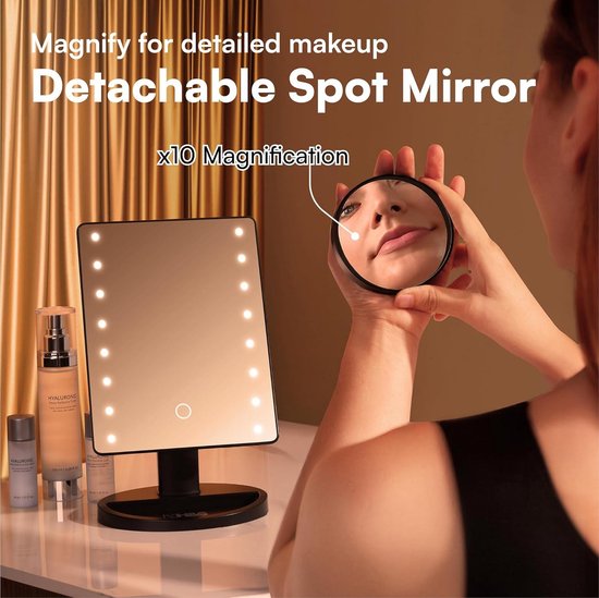 Miroir de maquillage de table miroir éclairé avec 15 XL grands modèles 3 couleur Miroir de maquillage de table miroir éclairé avec 15 XL grands modèles 3 couleur