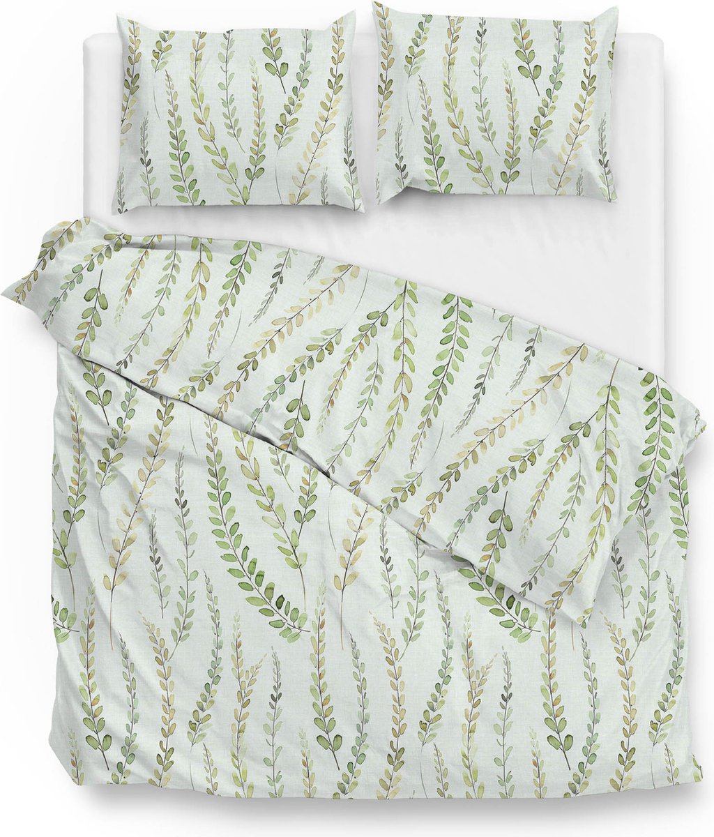 Zohome Lanza Dekbedovertrek - Lits-jumeaux - Katoen - 240x200-220cm - Groen