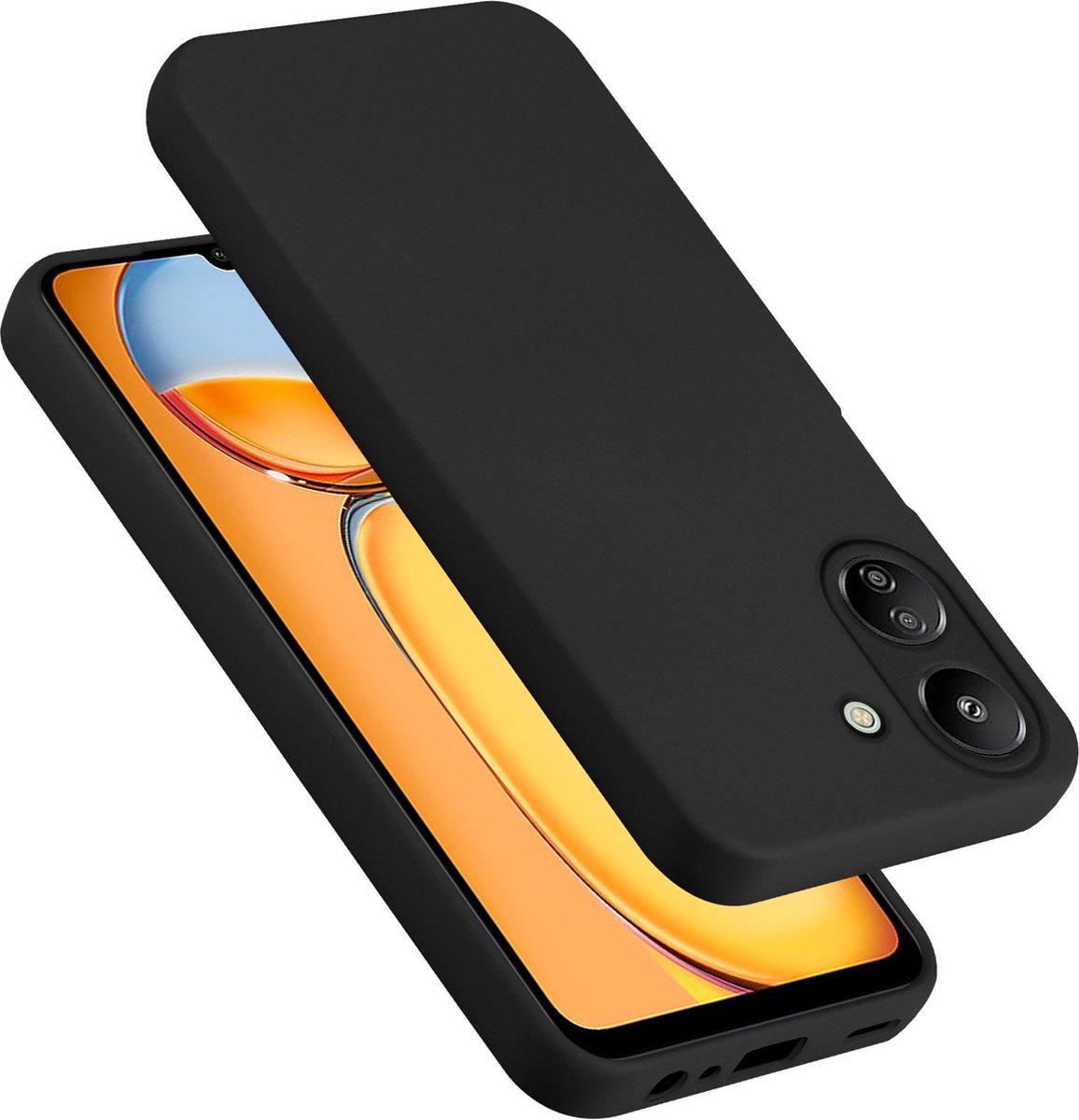 Cadorabo Hoesje geschikt voor Xiaomi Redmi 13C in LIQUID ZWART - Beschermhoes gemaakt van flexibel TPU silicone Case Cover