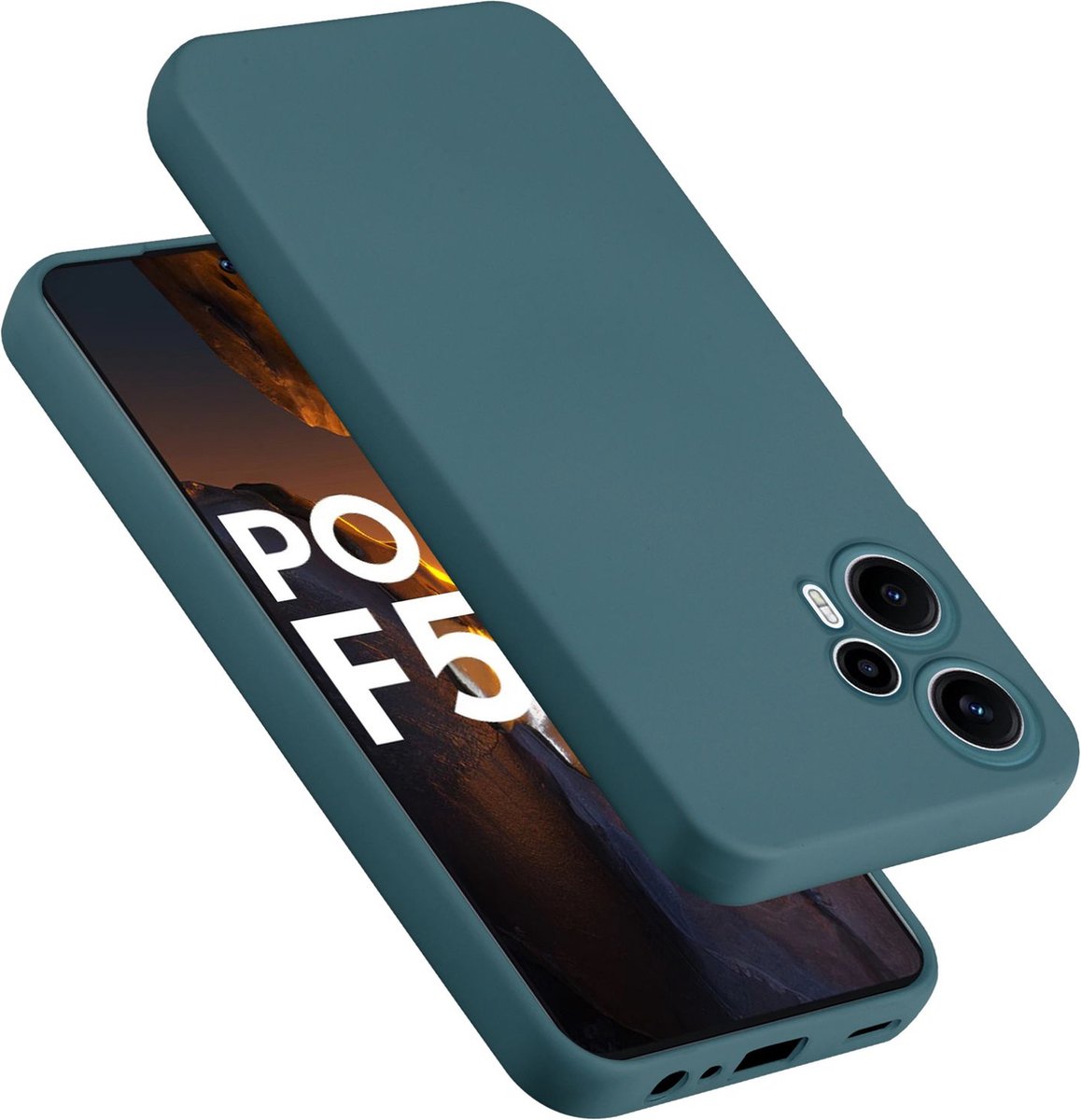 Cadorabo Hoesje geschikt voor Xiaomi Poco F5 in LIQUID GROEN - Beschermhoes gemaakt van flexibel TPU silicone Case Cover