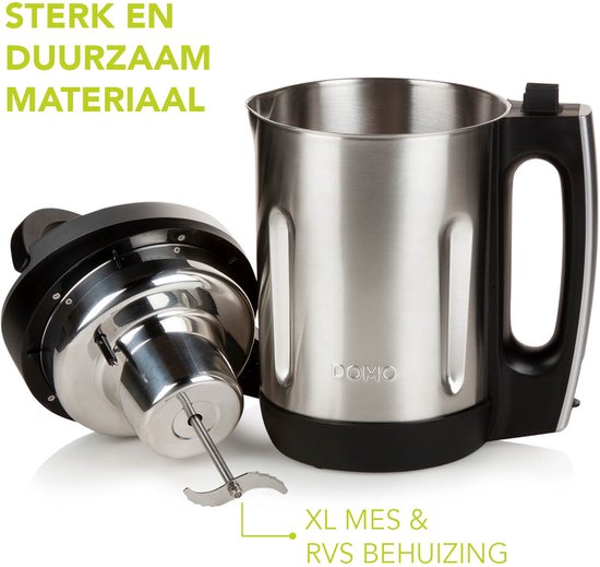 DOMO DO716BL Soepmaker – 2,2L – 7 programma’s – Blender – RVS – Zwart