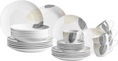QProductz Service de Vaisselle 30 Pièces - Services de table Complète - Service de Vaisselle 6 Personnes - Porcelaine