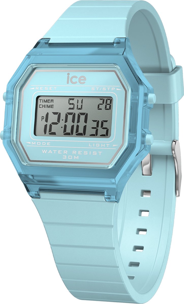 Ice Watch ICE digit retro - Sky blue - Clear 022888 Horloge - Siliconen - Blauw - Ø 33 mm