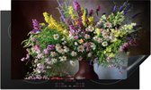 KitchenYeah® Inductie beschermer 90x50 cm - Stilleven - Boeket - Bloemen - Kookplaataccessoires - Afdekplaat voor kookplaat - Inductieplaat mat - Afdekmat voor inductiekookplaat - Keuken decoratie