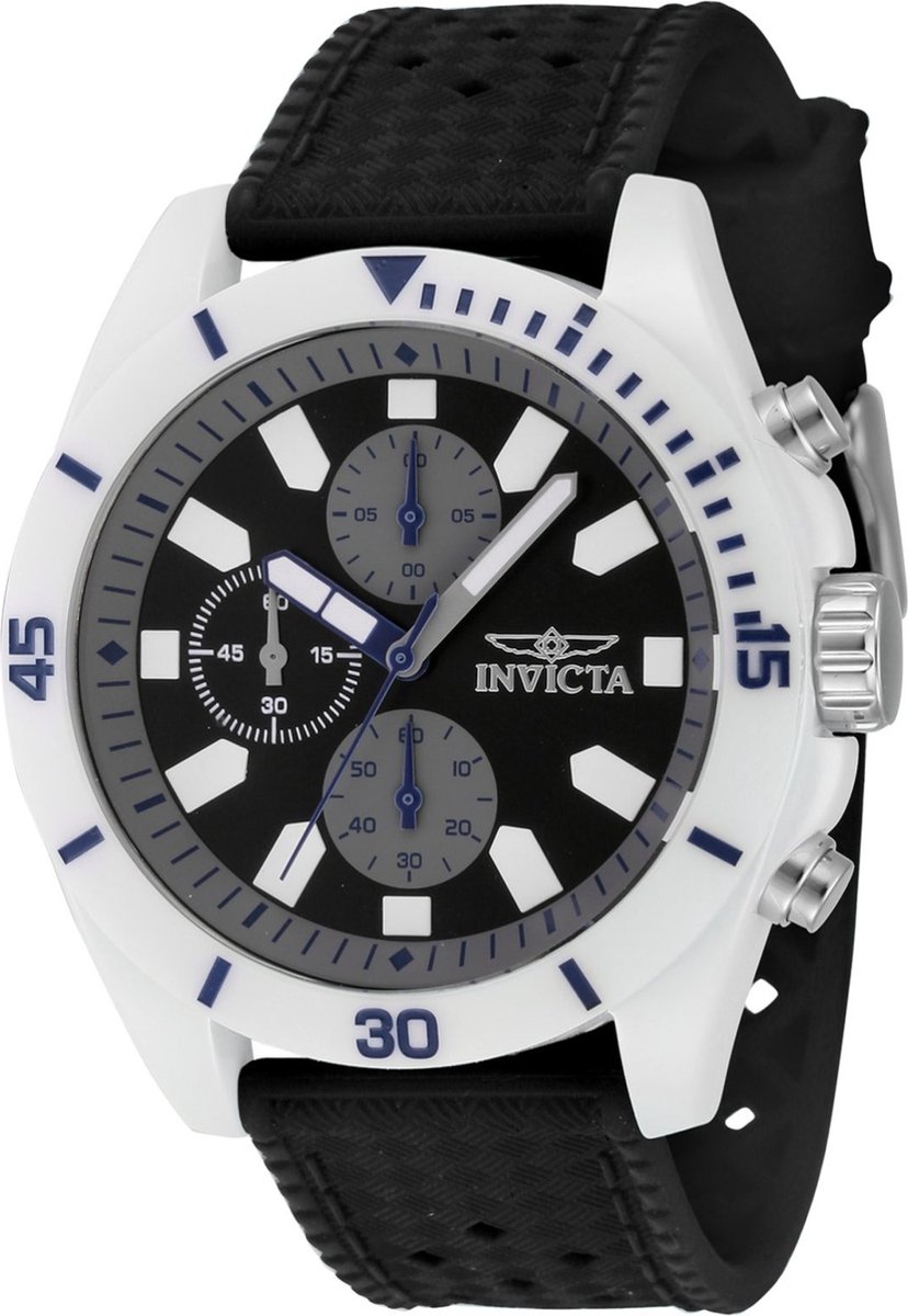 Invicta Ceramics 46716 Heren Horloge - Waterdicht - Analoog - Quartz Uurwerk - Keramisch met zwarte Wijzerplaat -44mm