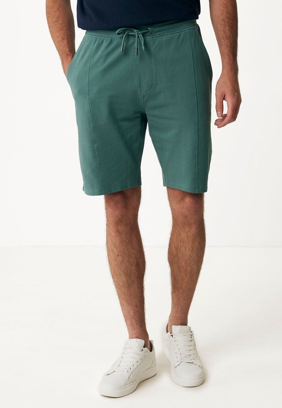 Pique Shorts With Pintuck Detail Mannen - Donker Groen