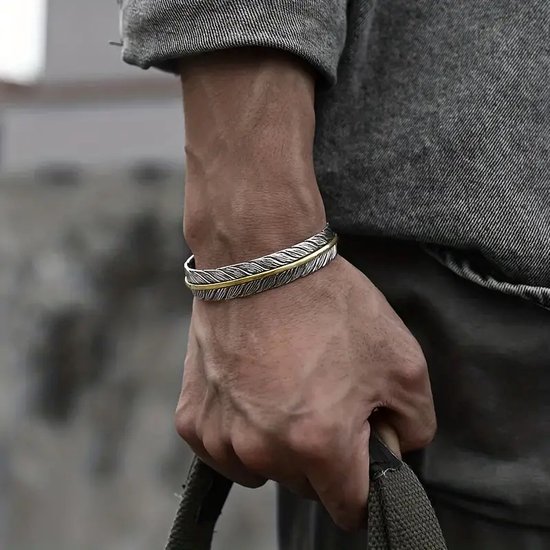 Helin life Bracelet Homme - Acier Inoxydable Complet - Bracelet Homme - Argent- vintage - Cadeau