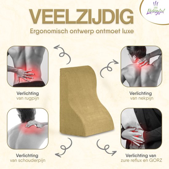 INFANZIA Verstelbaar wigkussen, zeer dicht schuim, leeskussen voor bed en bank, ergonomisch hoofdkussen, bedwig voor reflux, slaapapneu, beenkussen, rugkussen bij het spelen, lezen (blauw