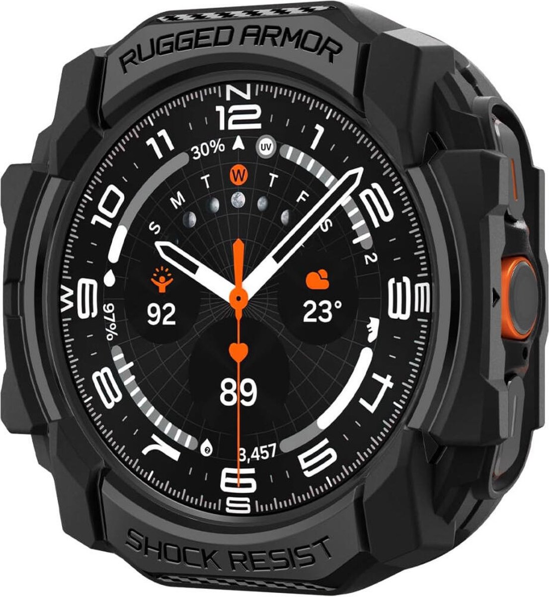 Spigen Rugged Armor Hoesje Geschikt voor Samsung Galaxy Watch Ultra Zwart