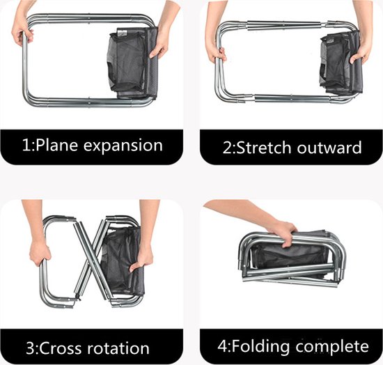 Lichtgewicht Aluminium Opvouwbare Campingkruk - Sterk en Draagkrachtig tot 150 kg - Ideaal voor Reizen, Kamperen, Wandelen, Vissen, Tuinieren en Strand - 33x25.5x40.5 cm - Zilvergrijs — afbeelding 3