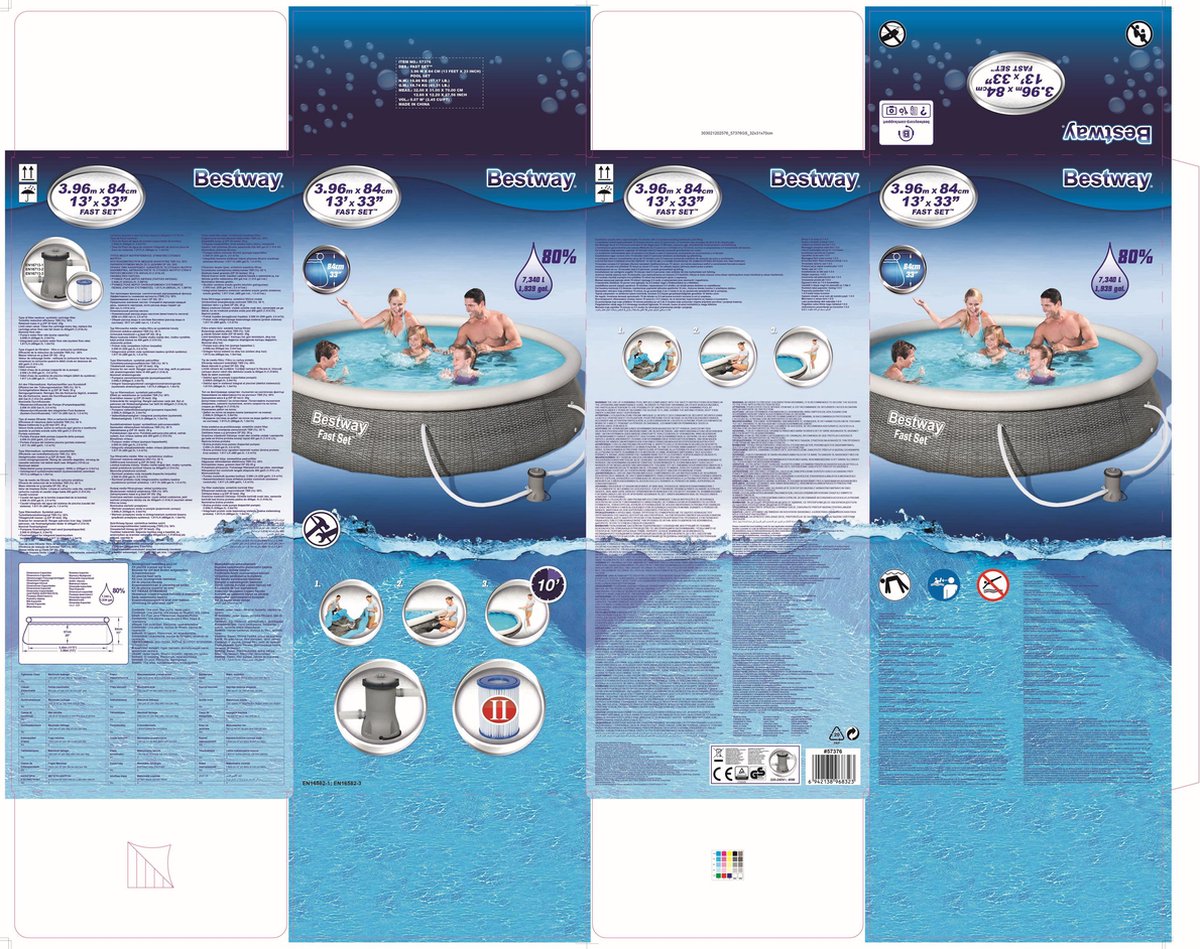 Bestway Fast Set zwembadset - Ø 396 x 84 cm