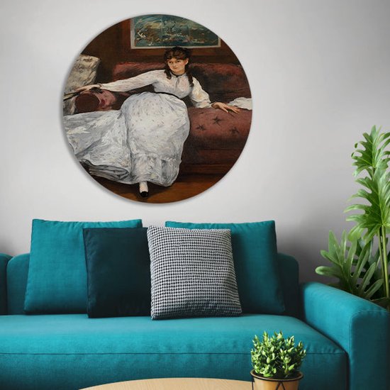 Repos - Édouard Manet tableau rond - Femme cercle mural - Cercles muraux Portrait - Peinture Vintage - Forex - Décoration murale chambre cercle mural forex 80x80 cm