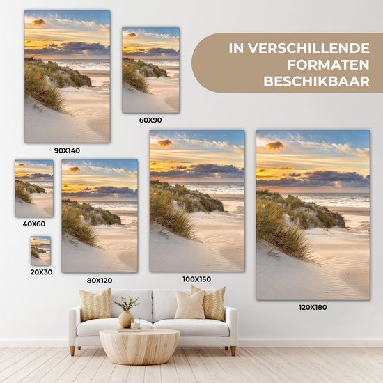 Tableau sur toile - Plage et mer 40x60 - Accessoires décoration chambre dunes - Tableaux plage salon - Décoration murale chambre - Décoration murale - Décoration murale murale intérieur - Décoration maison - Accessoires de maison