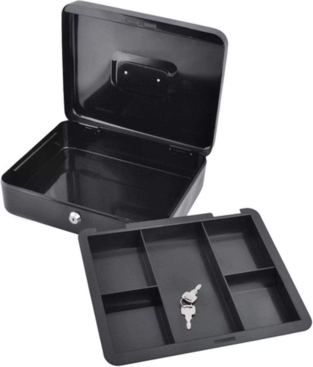 Malatec Geldkistje - zwart - metaal - 30 x 24 x 9 cm - incl sleutels - geldlade - geld kluisje