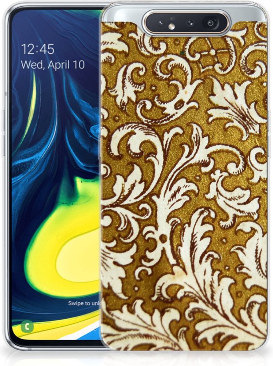 Back Cover voor Siliconen Hoesje Samsung Galaxy A80 Barok Goud