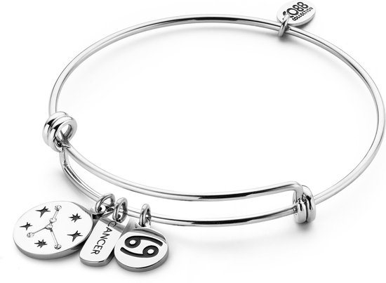 CO88 Collection Zodiac 8CB Stalen Armband met Hangers - Sterrenbeeld - One-size