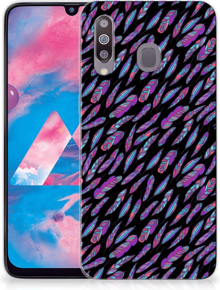 Samsung Galaxy M30 TPU bumper Feathers Color