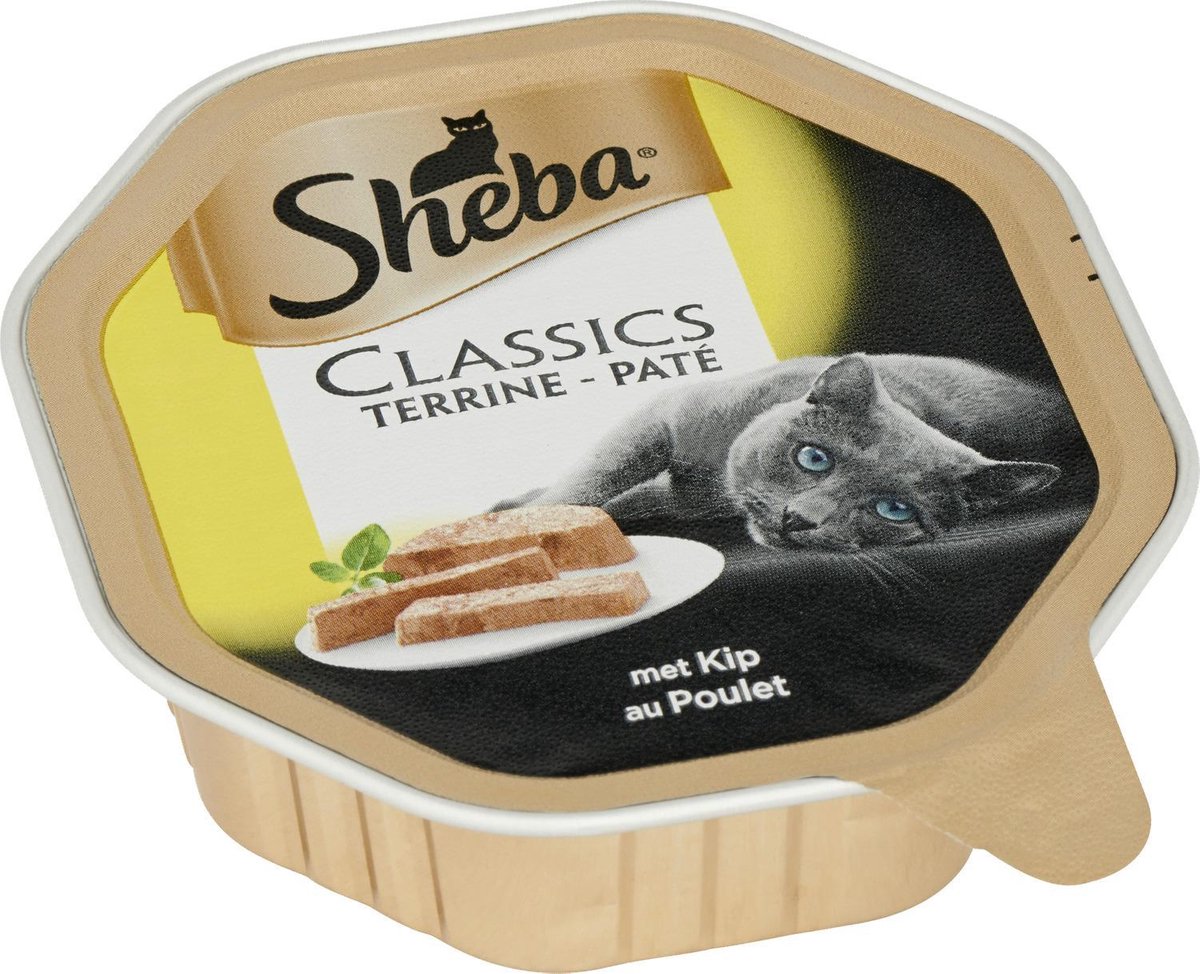 Sheba - Kattenvoer -Classics Paté - Kip - Adult - 22 x 85 gr