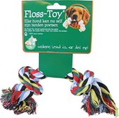Floss-toy gekleurd, klein. (Voor kleine en jonge honden van 5 tot 10 kilo)