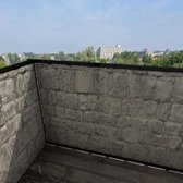 Balkonscherm grijze steen -  Vinyl - 100x250cm Enkelzijdig