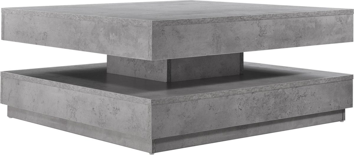 Salontafel met draaibaar tafelblad betonlook |