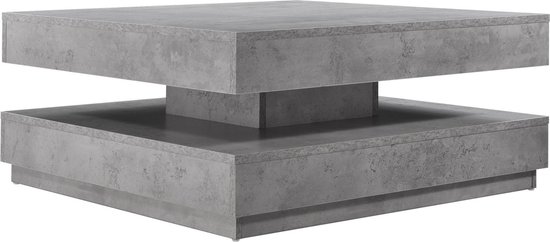 Salontafel Napels met draaibaar tafelblad betonlook | bol.com