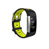 watchbands-shop.nl Bracelet en Siliconen - Fitbit Charge 2 - Jaune Noir