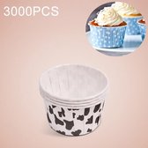 3000 STKS Koe Vlek Patroon Ronde Lamineren Cake Cup Muffin Cases Chocolade Cupcake Liner Baking Cup, Afmetingen: 6,8 x 5 x 3,9 cm