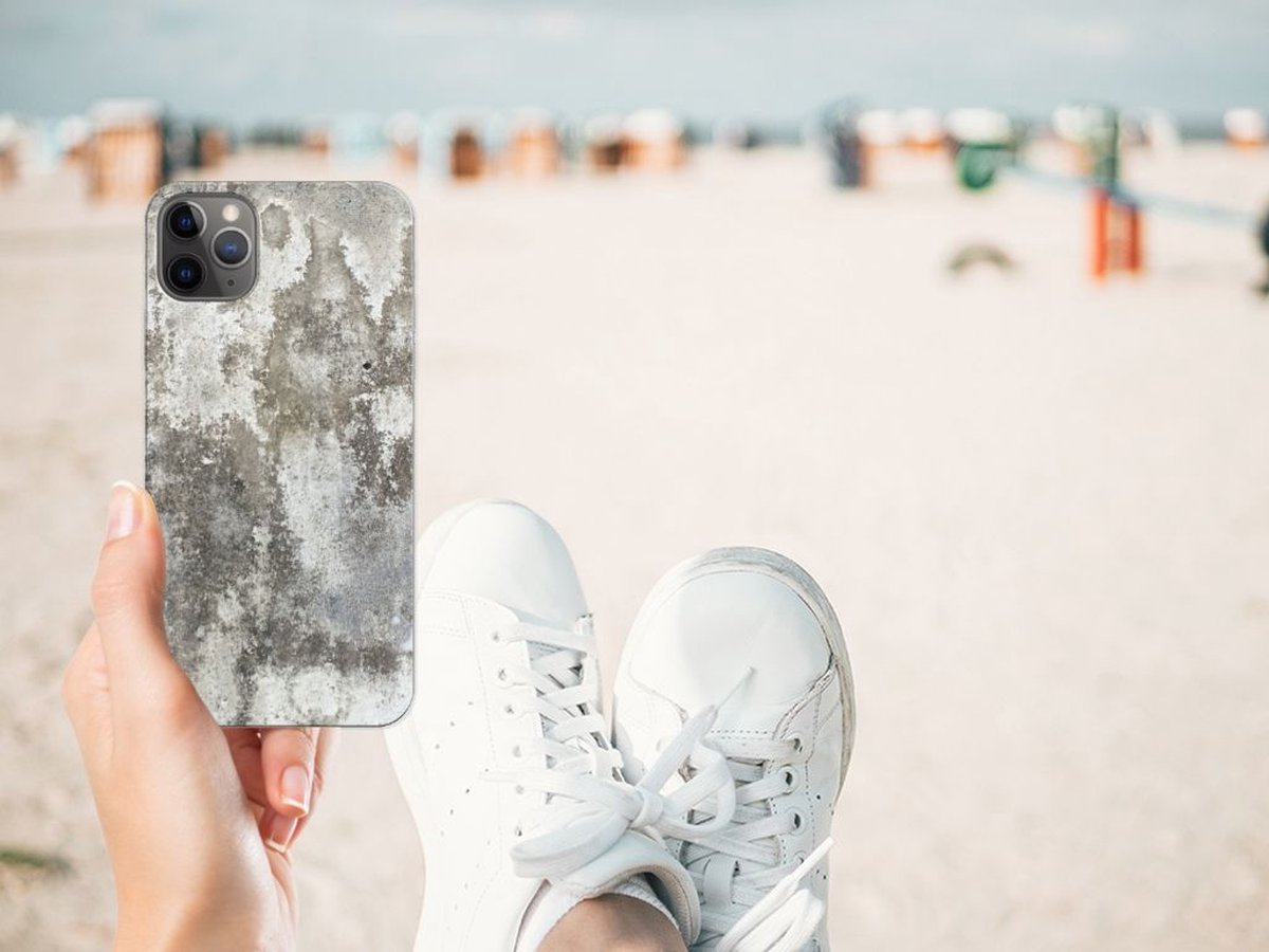 Apple iPhone 11 Pro Max TPU Siliconen Hoesje Beton Print