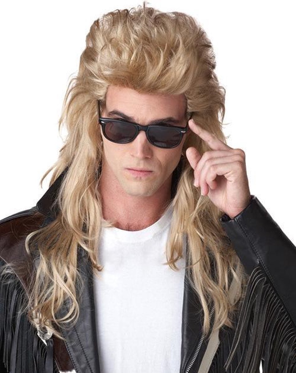 CALIFORNIA COSTUMES - Blonde jaren 80 mullet pruik