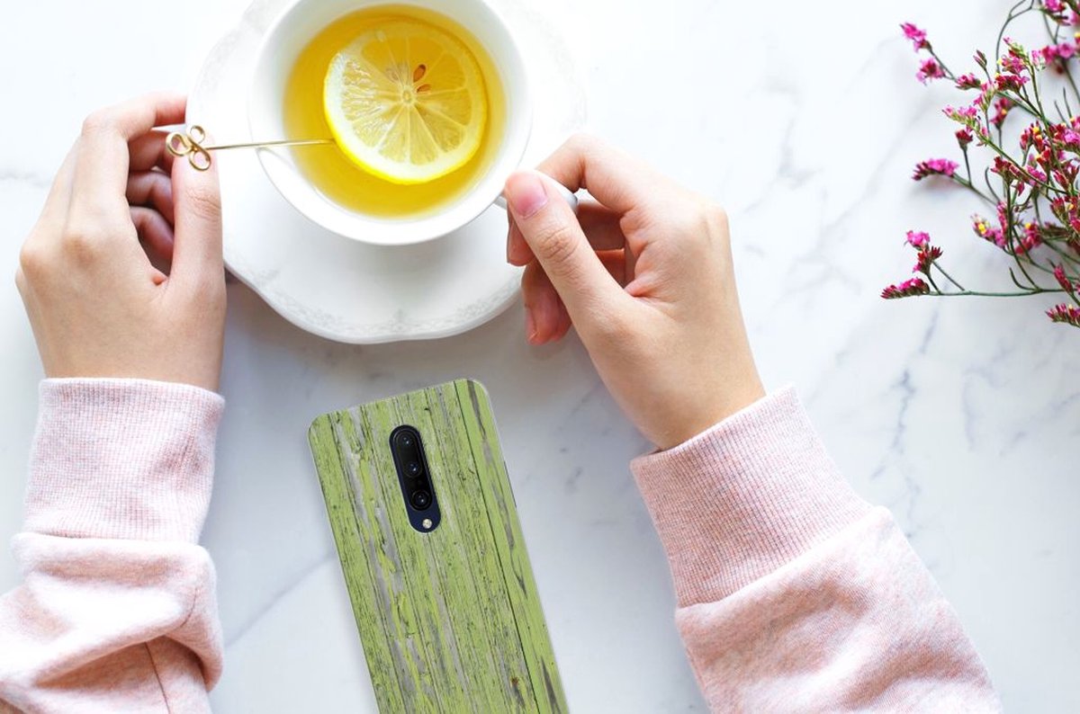 OnePlus 7 Pro Bumper Hoesje Green Wood