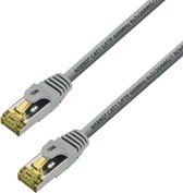 Câble réseau cordon de brassage RJ45 LSZH Cat.7 600 Mhz S/FTP PIMF AWG26, gris, 3,0 M